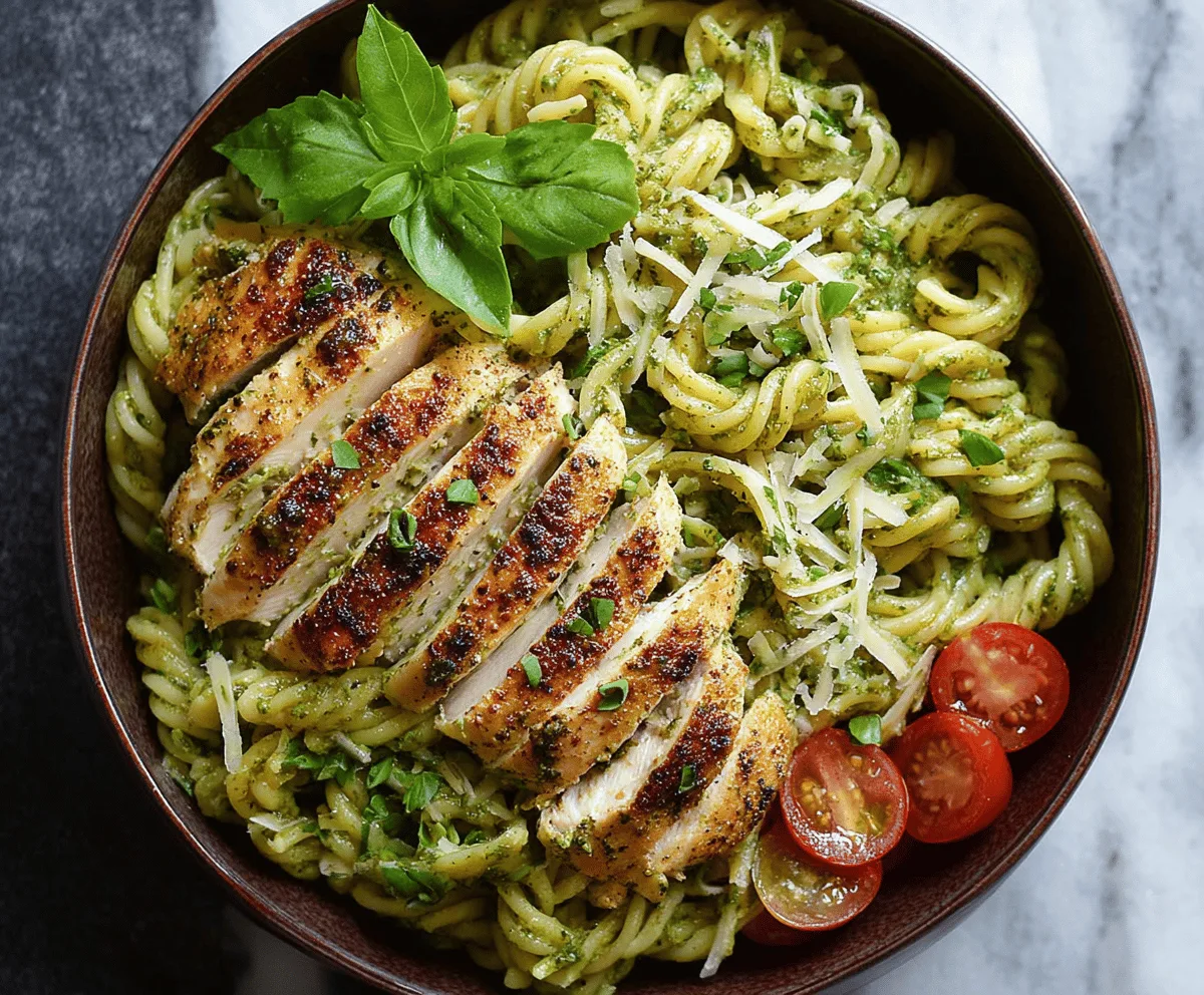 Creamy Pesto Pasta with Parmesan Chicken