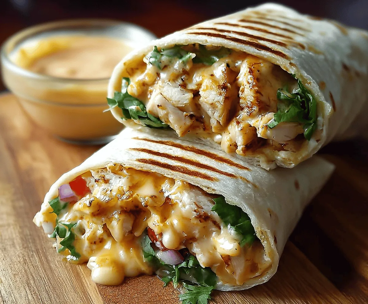Easy Cheesy Garlic Chicken Wraps Recipe
