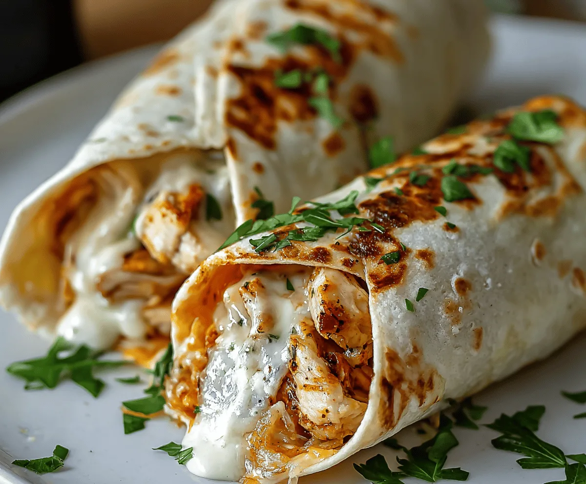 Easy Cheesy Garlic Chicken Wraps Recipe