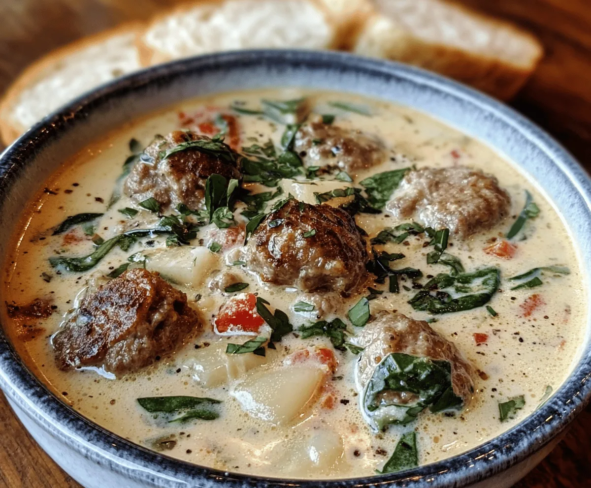 Creamy Italian Meatball Soup