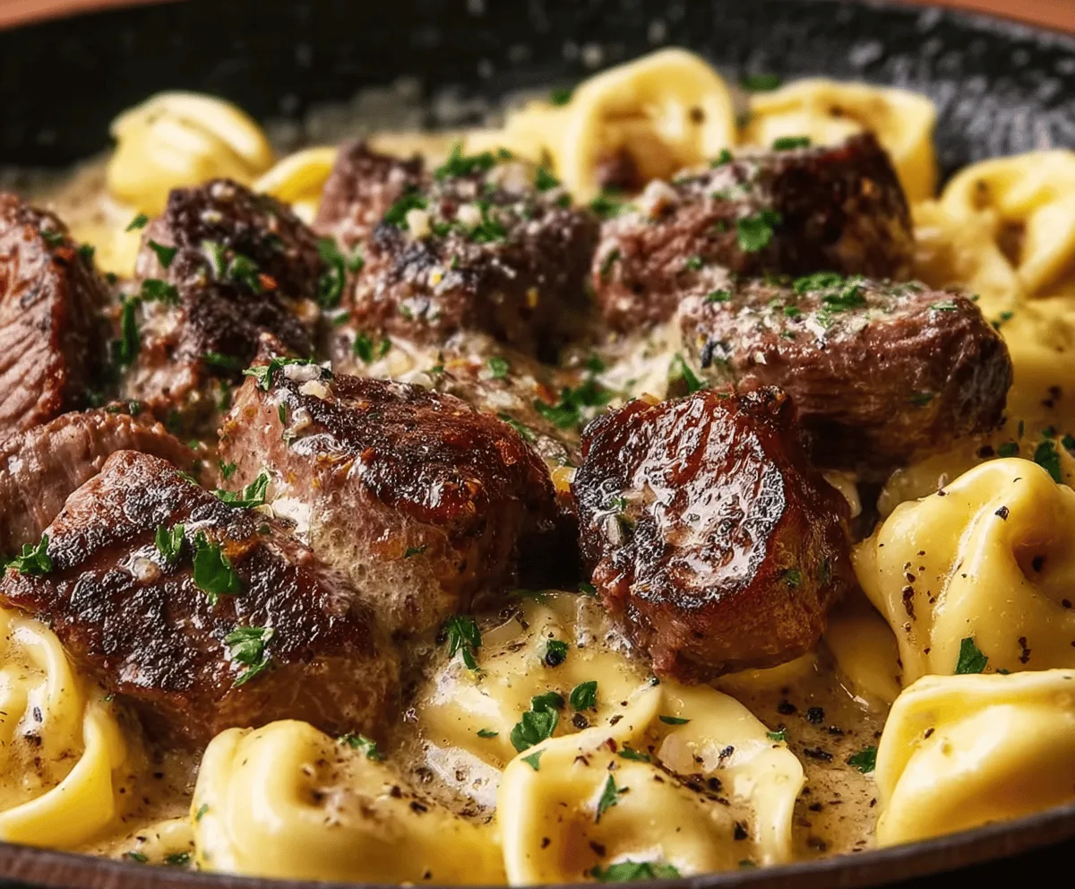 Sizzling Butter Steak Bites & Velvety Alfredo Tortellini