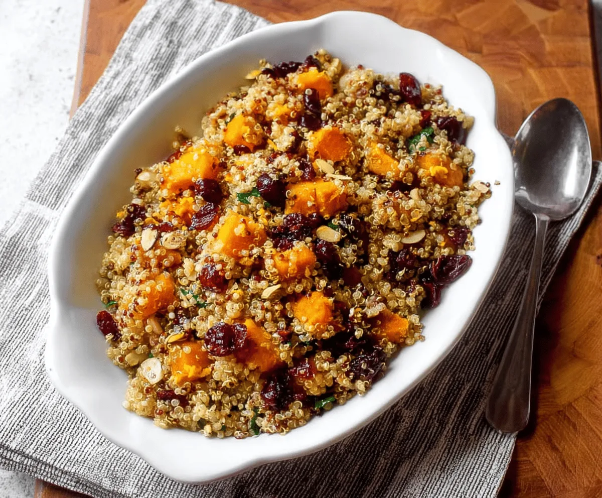 Easy Butternut Squash Cranberry Quinoa Salad