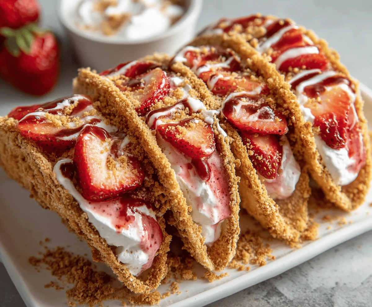 Strawberry Crunch Cheesecake Tacos