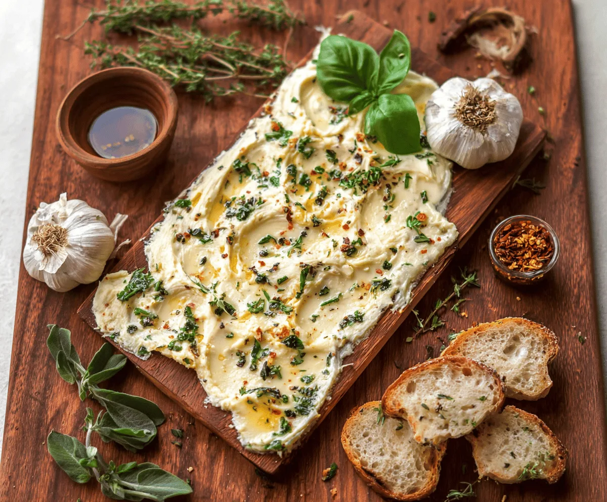 Easy Butter Board with Roasted Garlic & Herbs