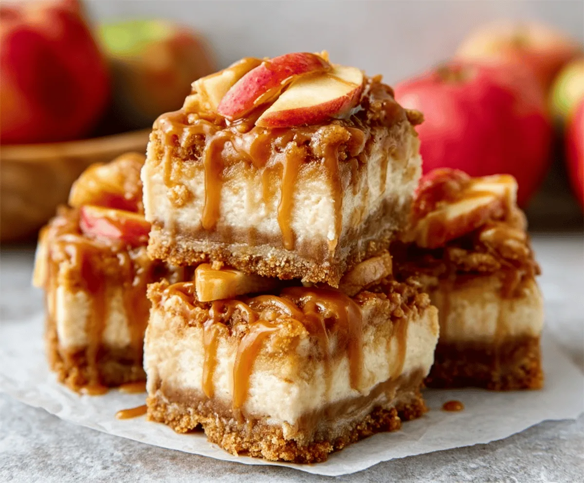 Easy Caramel Apple Cheesecake Bars
