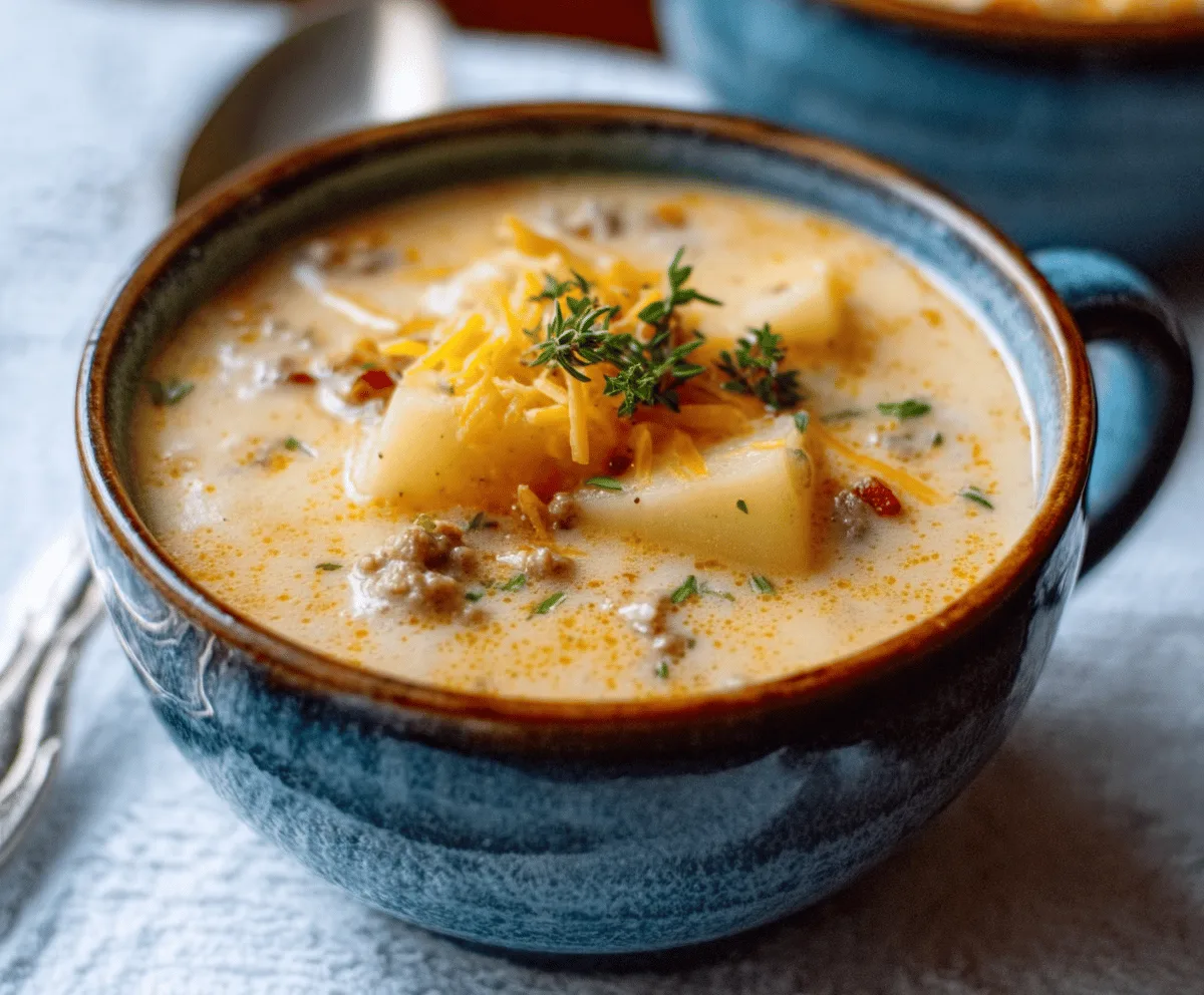 Easy Cheesy Hamburger Potato Soup