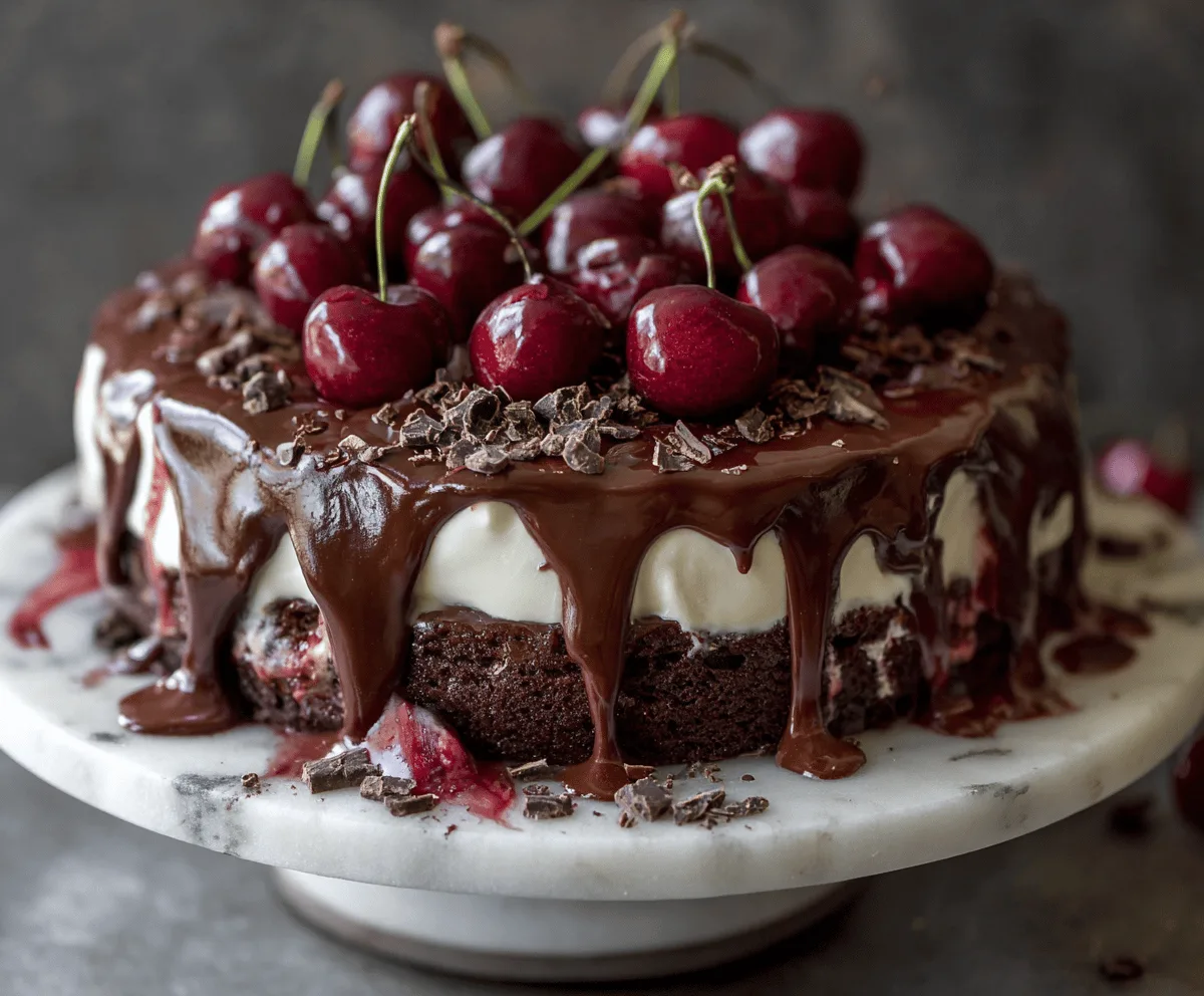 Easy Cherry Chocolate Chaos Cake