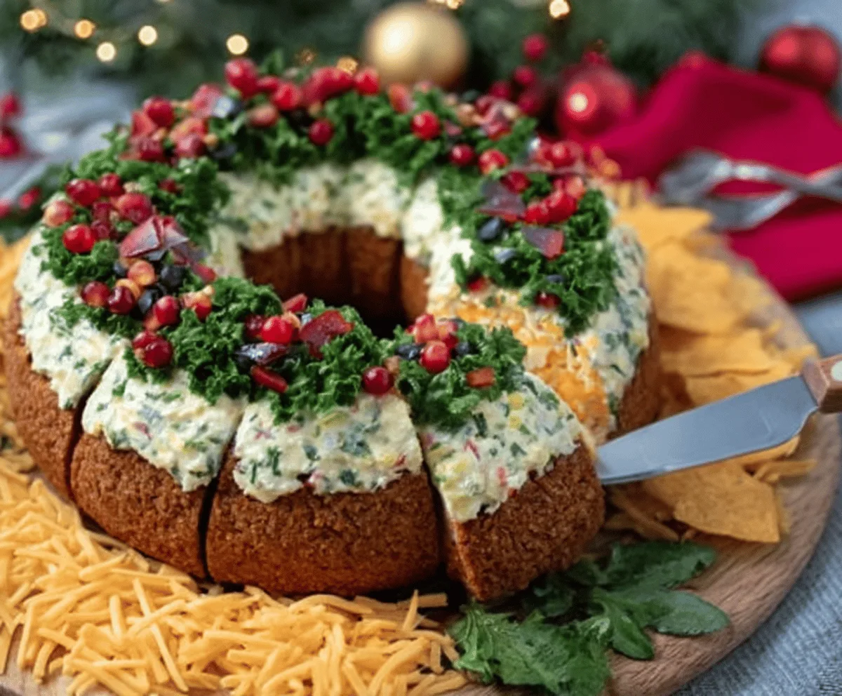 Christmas Taco Cheese Ball Wreath