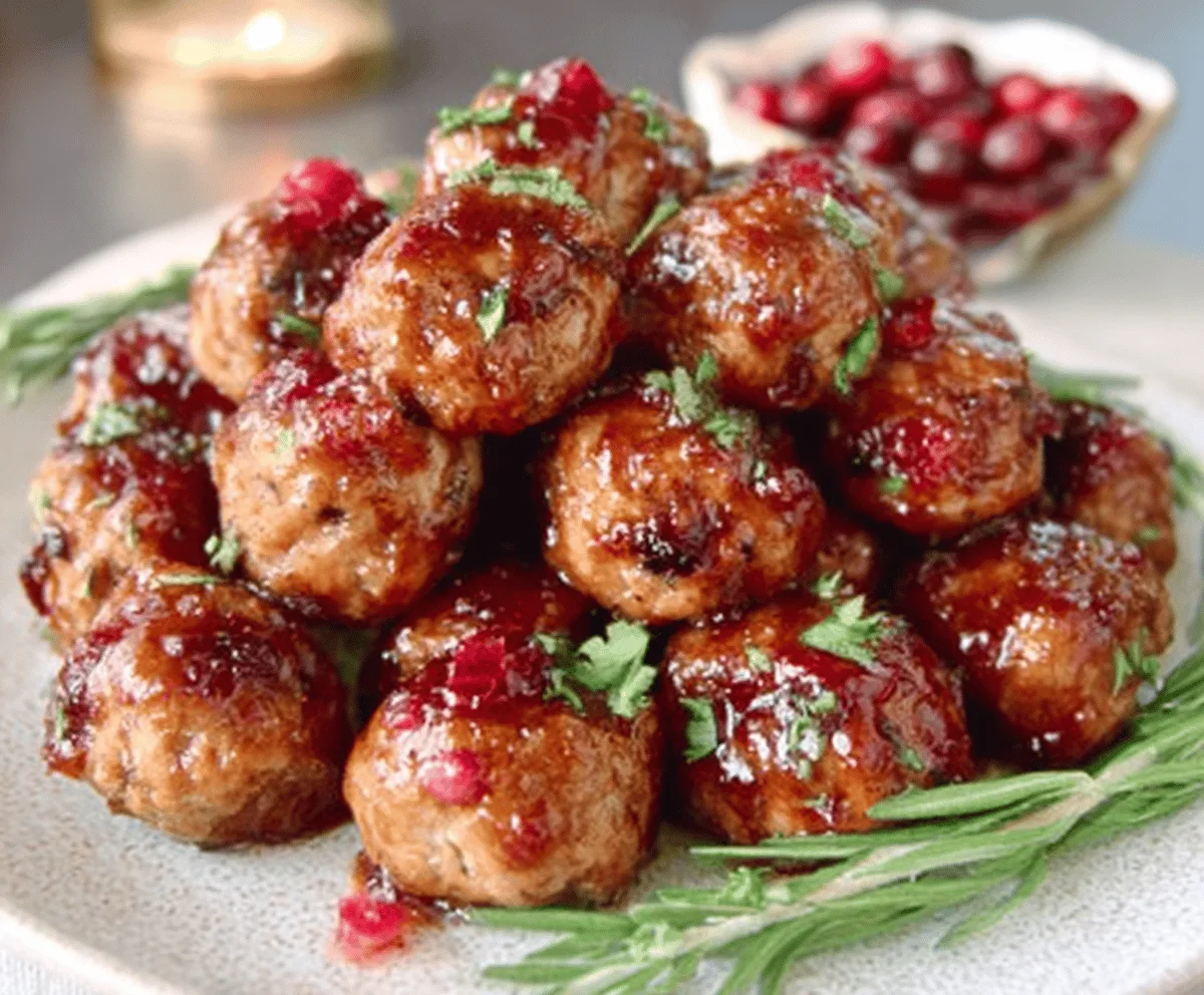 Easy Cranberry Orange Turkey Meatballs