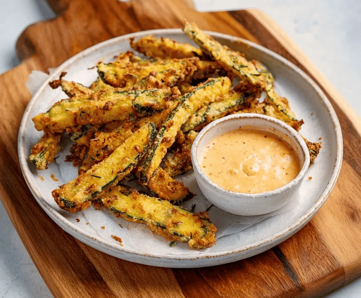 Crispy Air Fryer Pickle Fries with Spicy Dip
