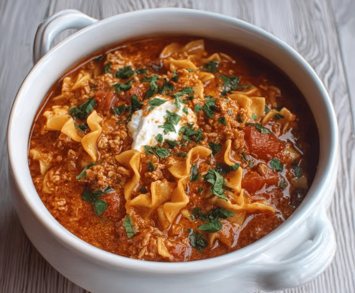 Easy Crockpot Lasagna Soup