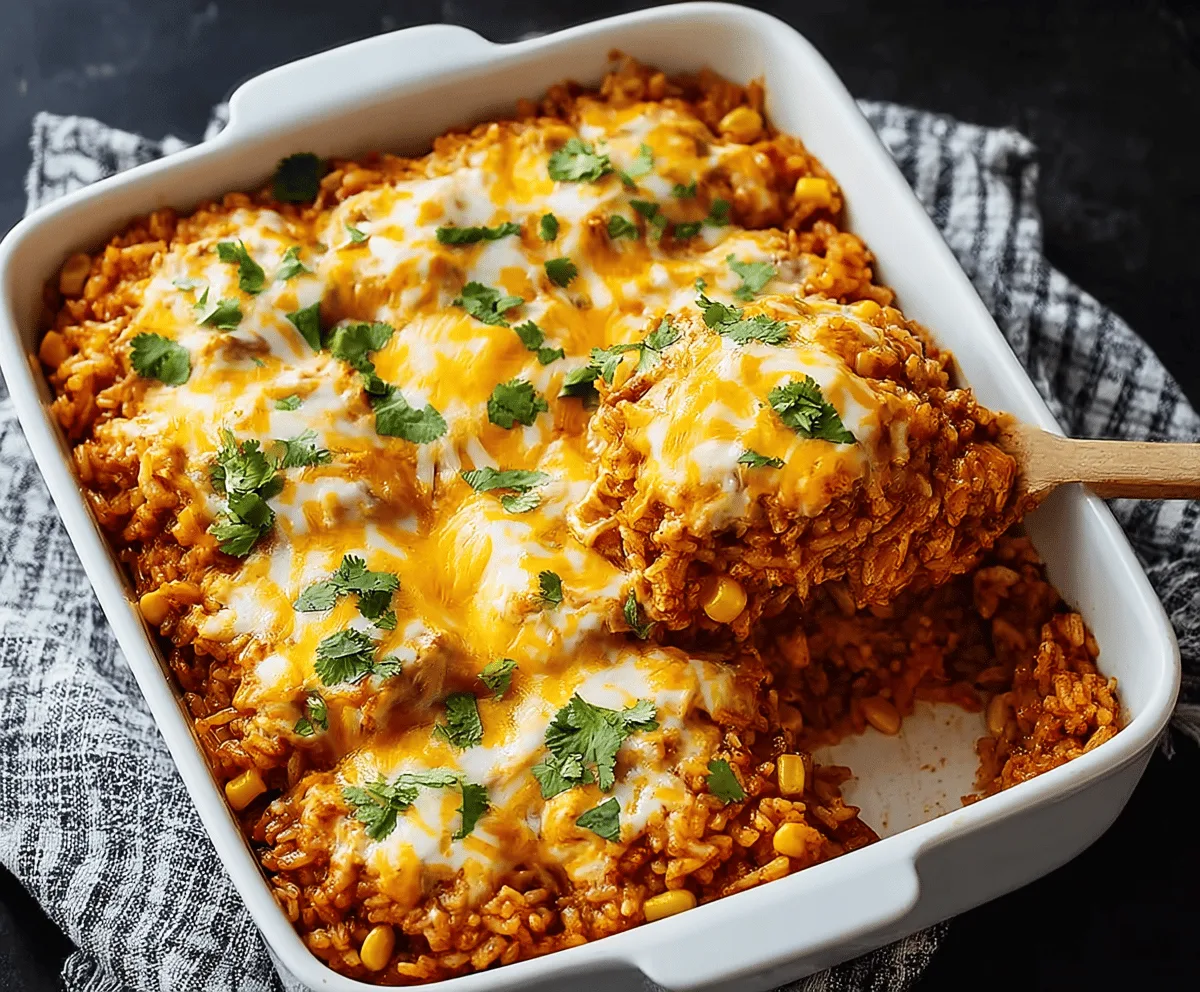 Easy Chicken Enchilada Rice Casserole