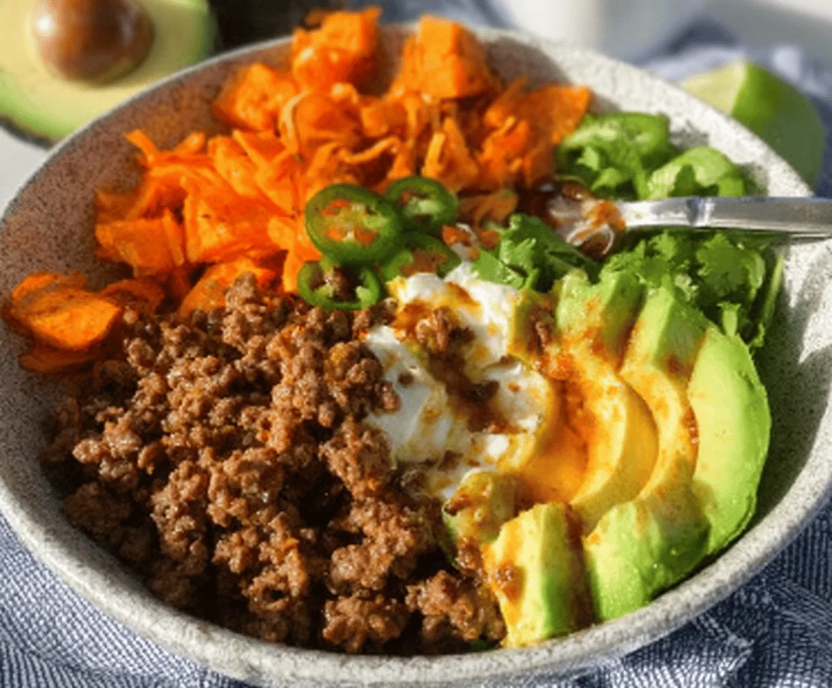 Spicy Ground Beef Hot Honey Bowl