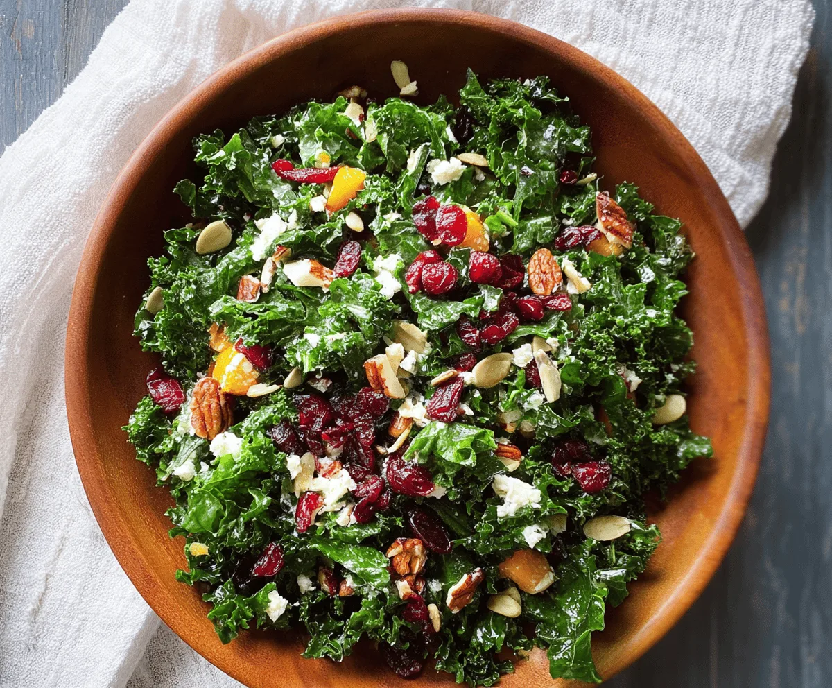 Harvest Kale Salad with Cranberries