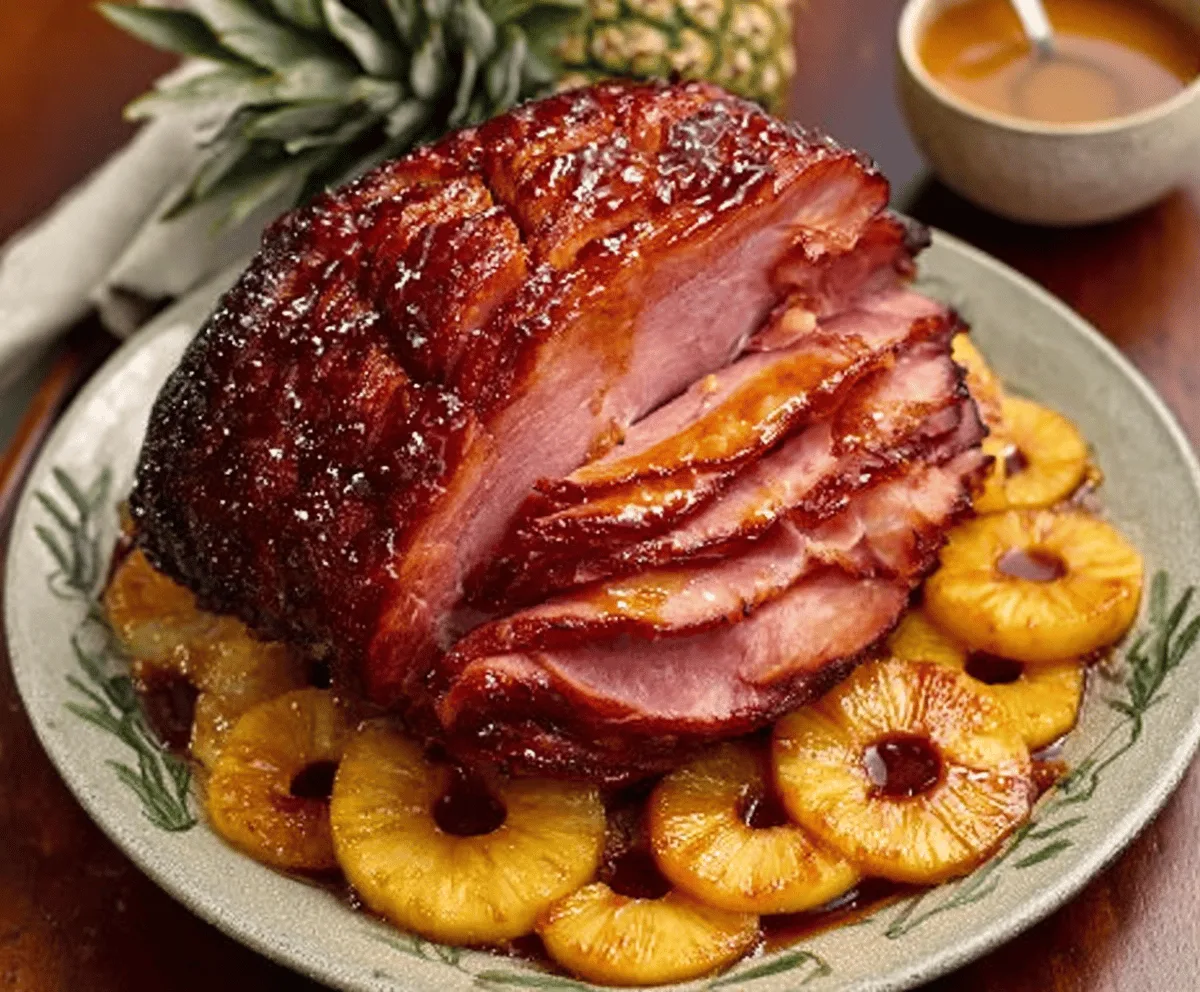 Easy Honey Glazed Ham with Pineapple