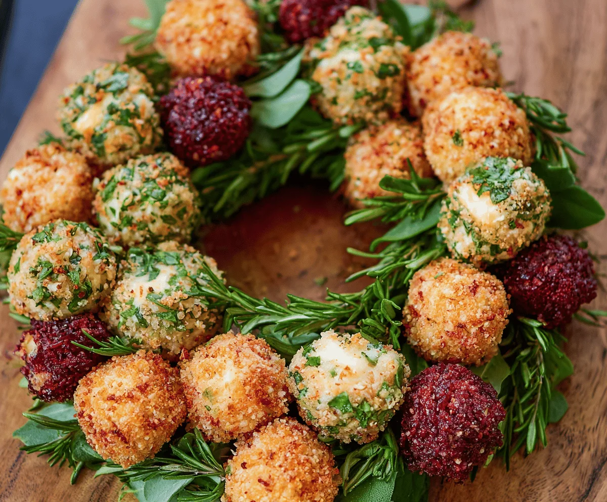 Mini Cheeseballs Wreath Recipe