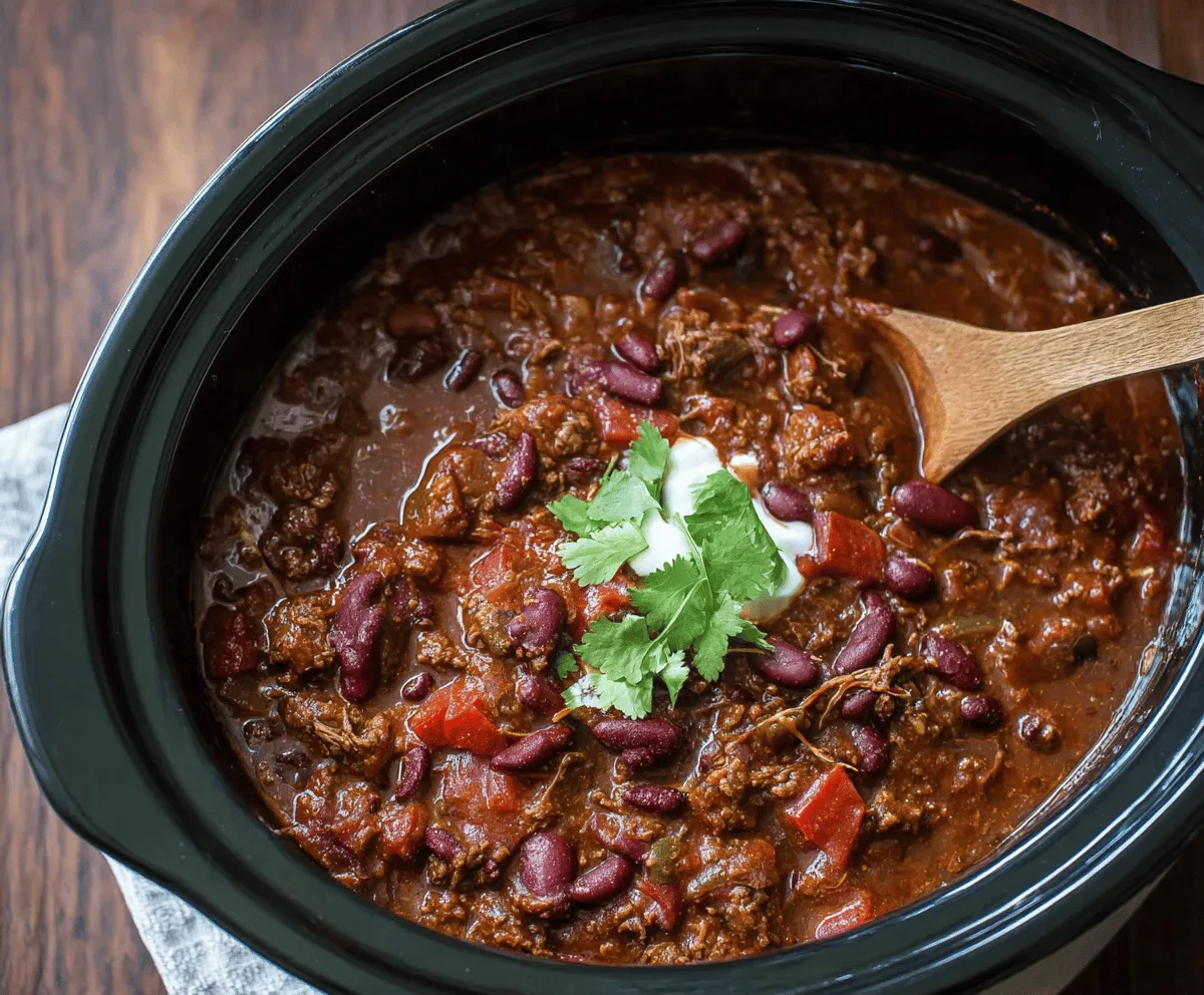 Easy Slow Cooker Beef Chili Recipe