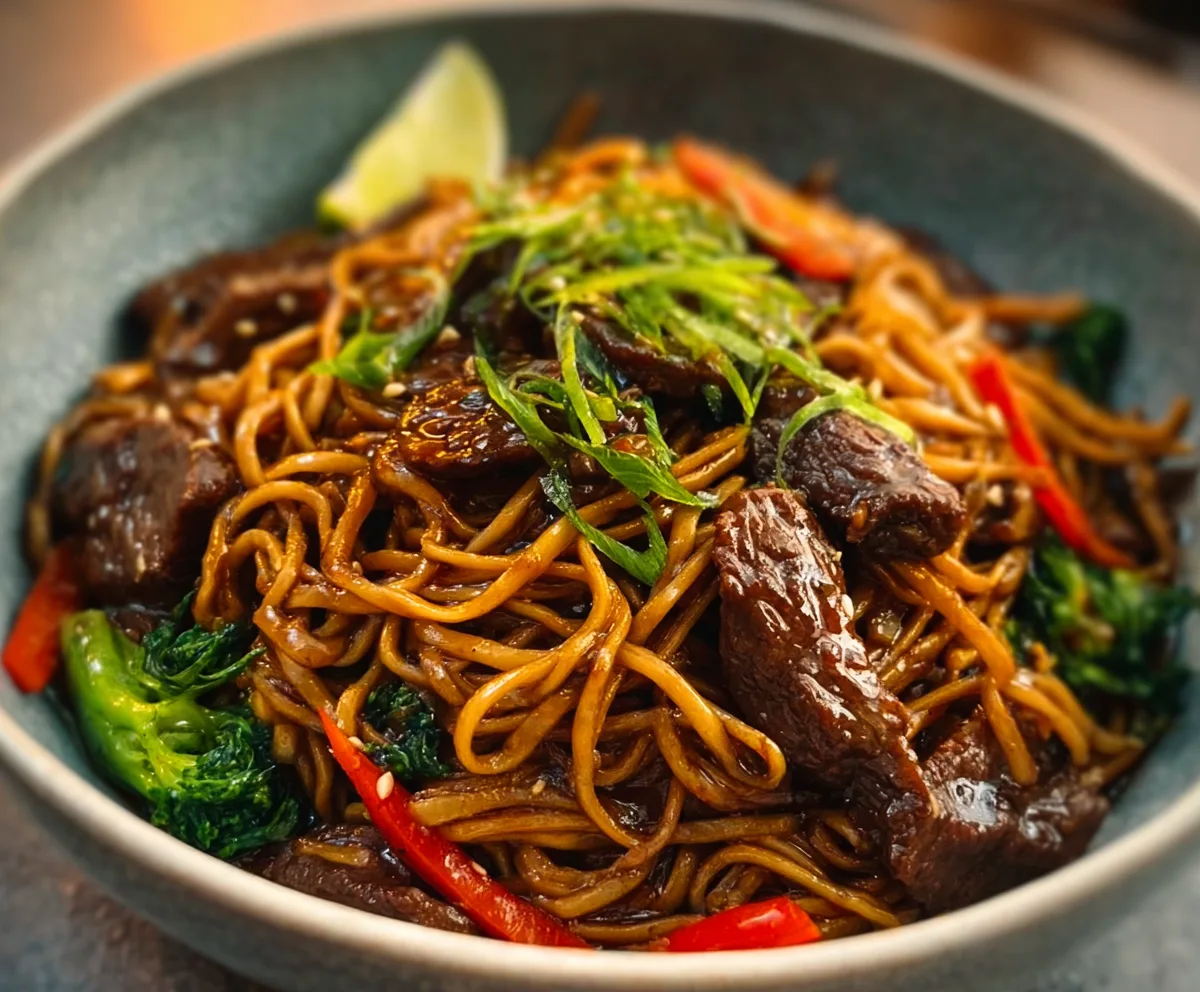 Sticky Beef Noodles Recipe
