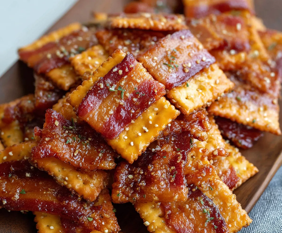 Easy Crispy Bacon Crackers Snack