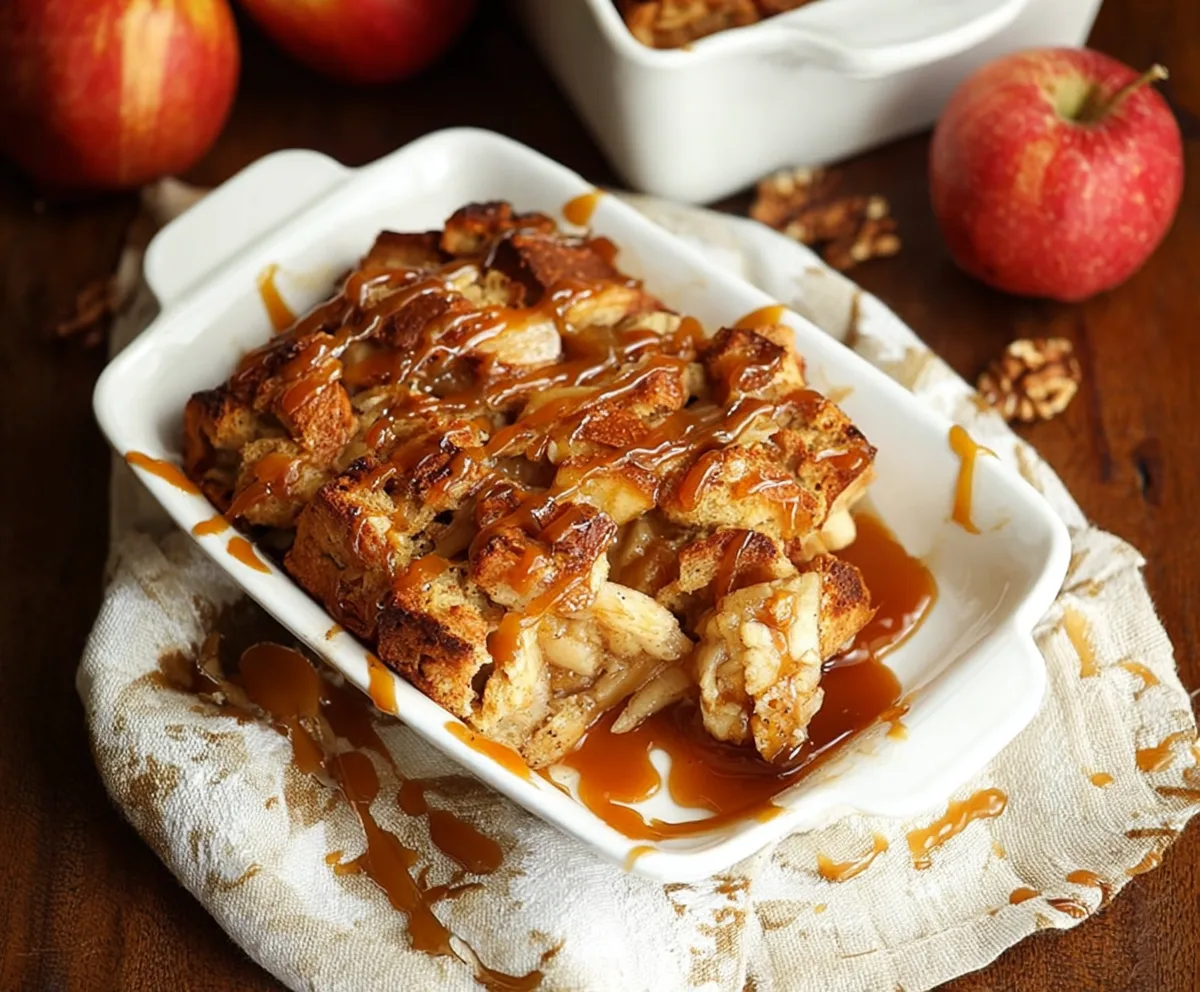 Easy Caramel Apple Bread Pudding