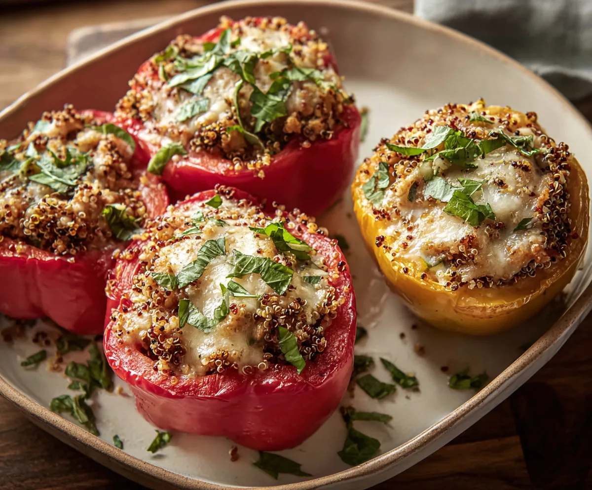 Easy Chicken Quinoa Stuffed Peppers