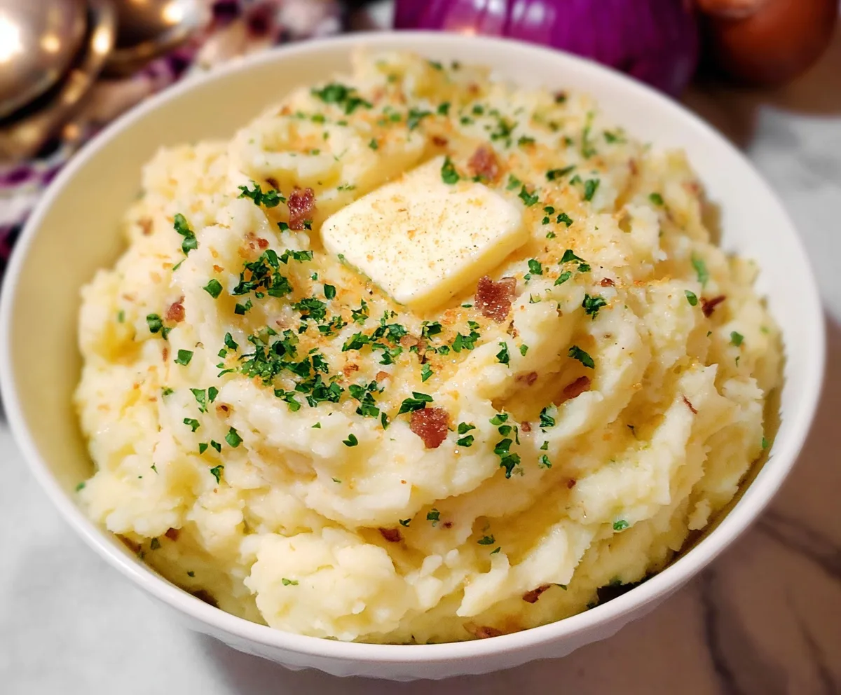 Creamy Garlic Parmesan Mashed Potatoes