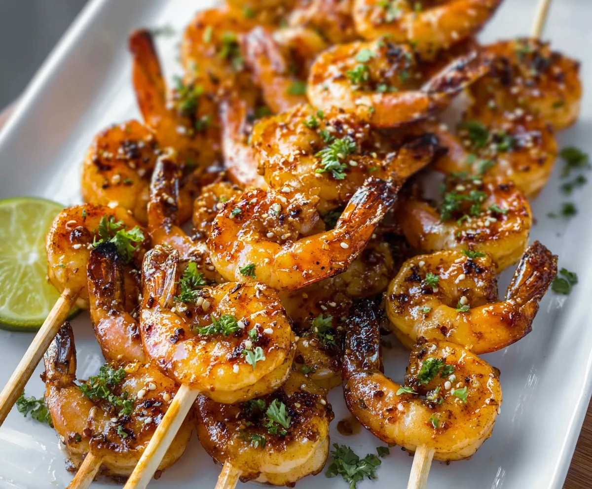 Easy Honey Garlic Shrimp Skewers
