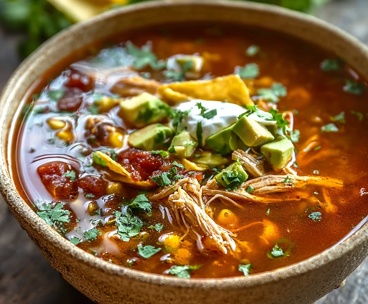 Easy Slow Cooker Chicken Tortilla Soup