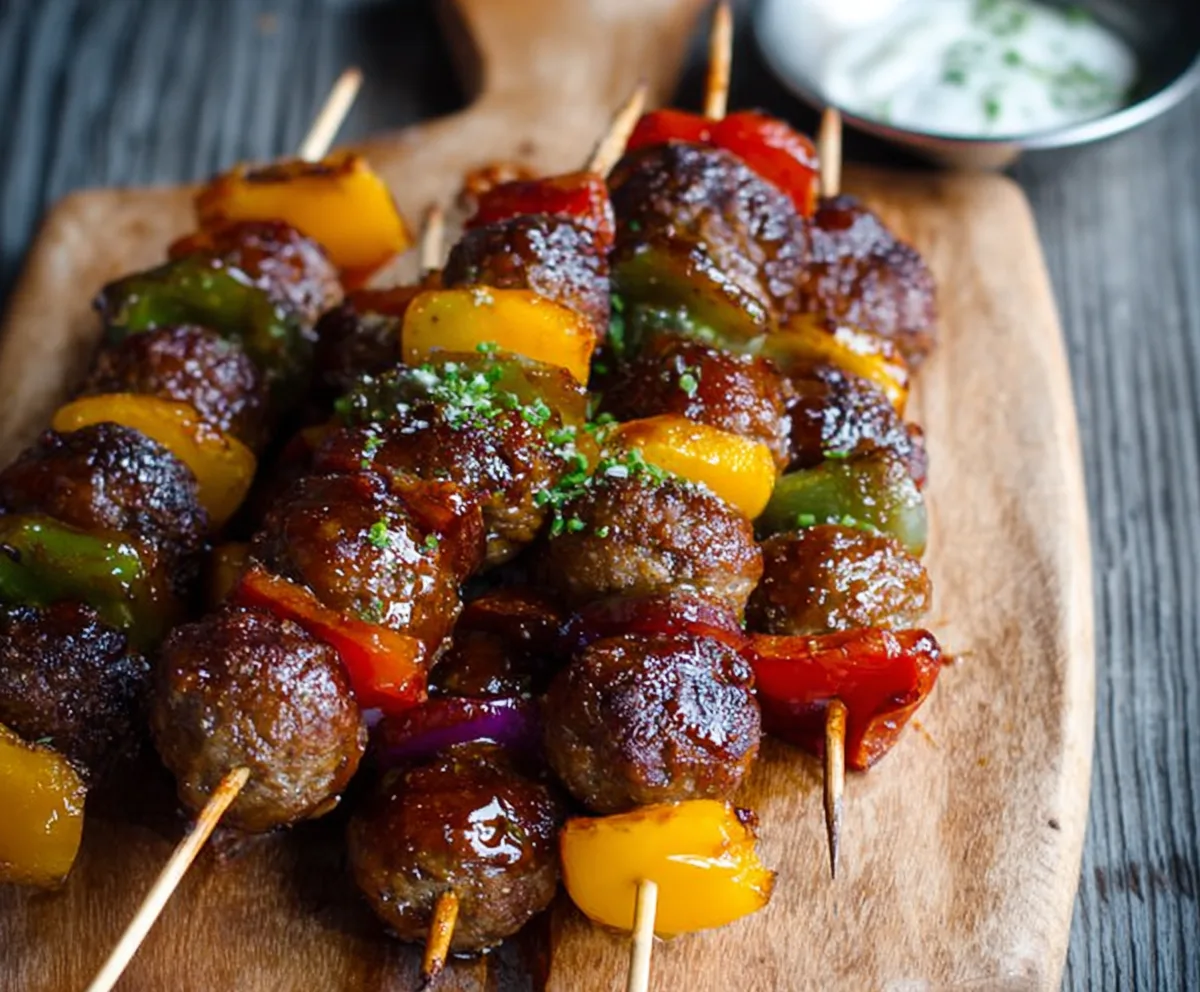 Easy BBQ Meatball Skewers