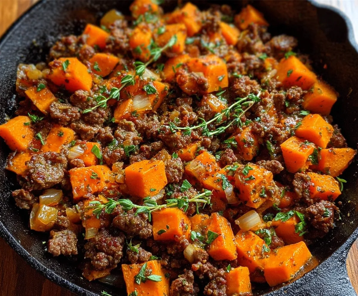 Easy Beef and Sweet Potato Skillet