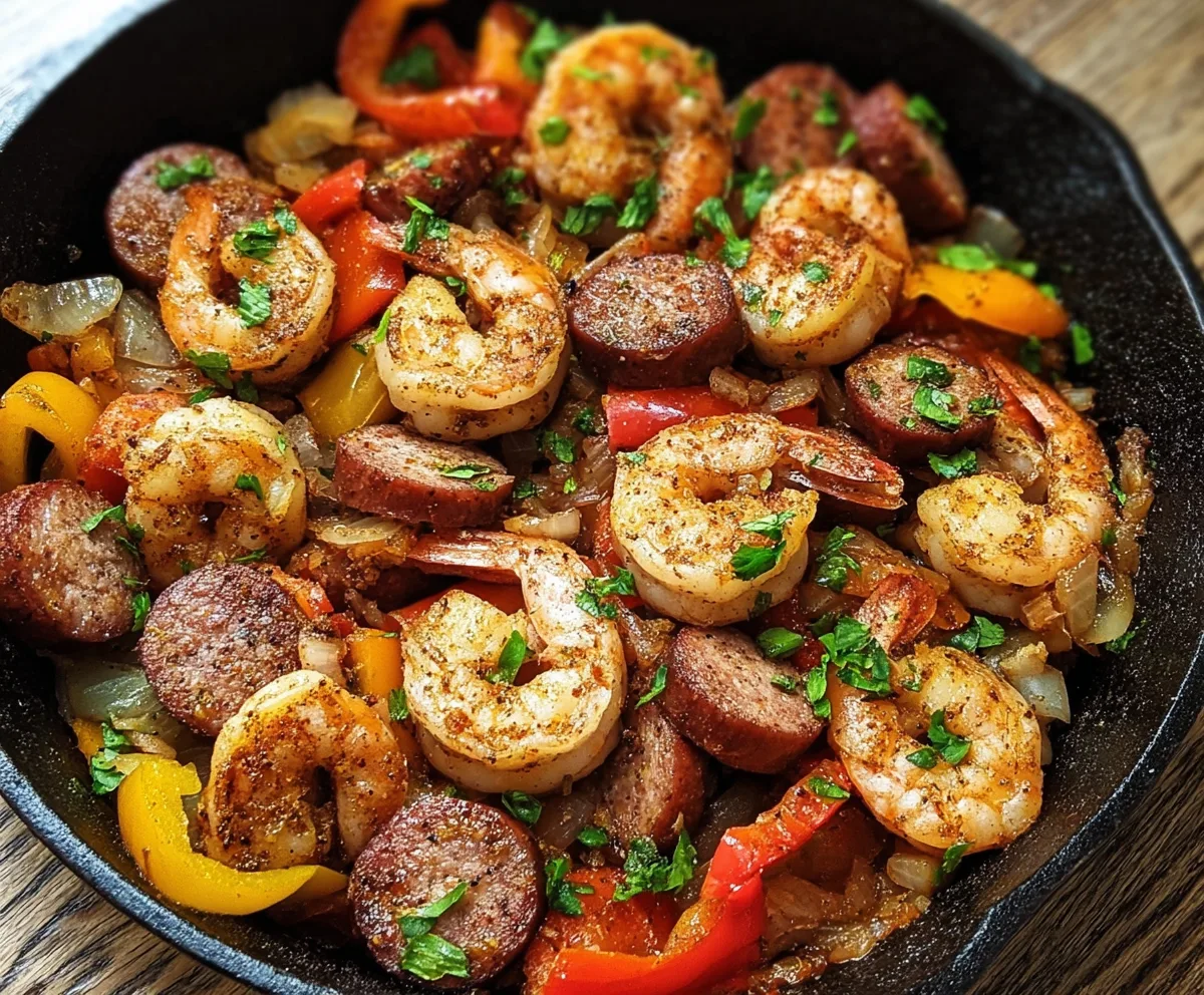 Easy Cajun Shrimp & Sausage Skillet