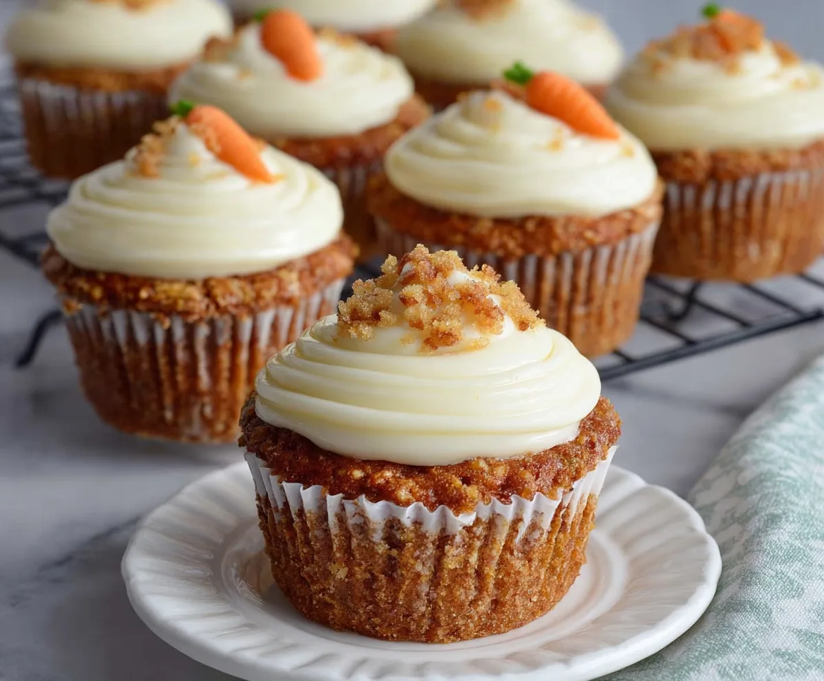 Easy Carrot Cake Cupcakes with Cream Cheese Frosting