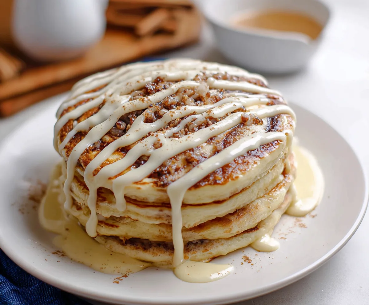 Fluffy Cinnamon Roll Pancakes