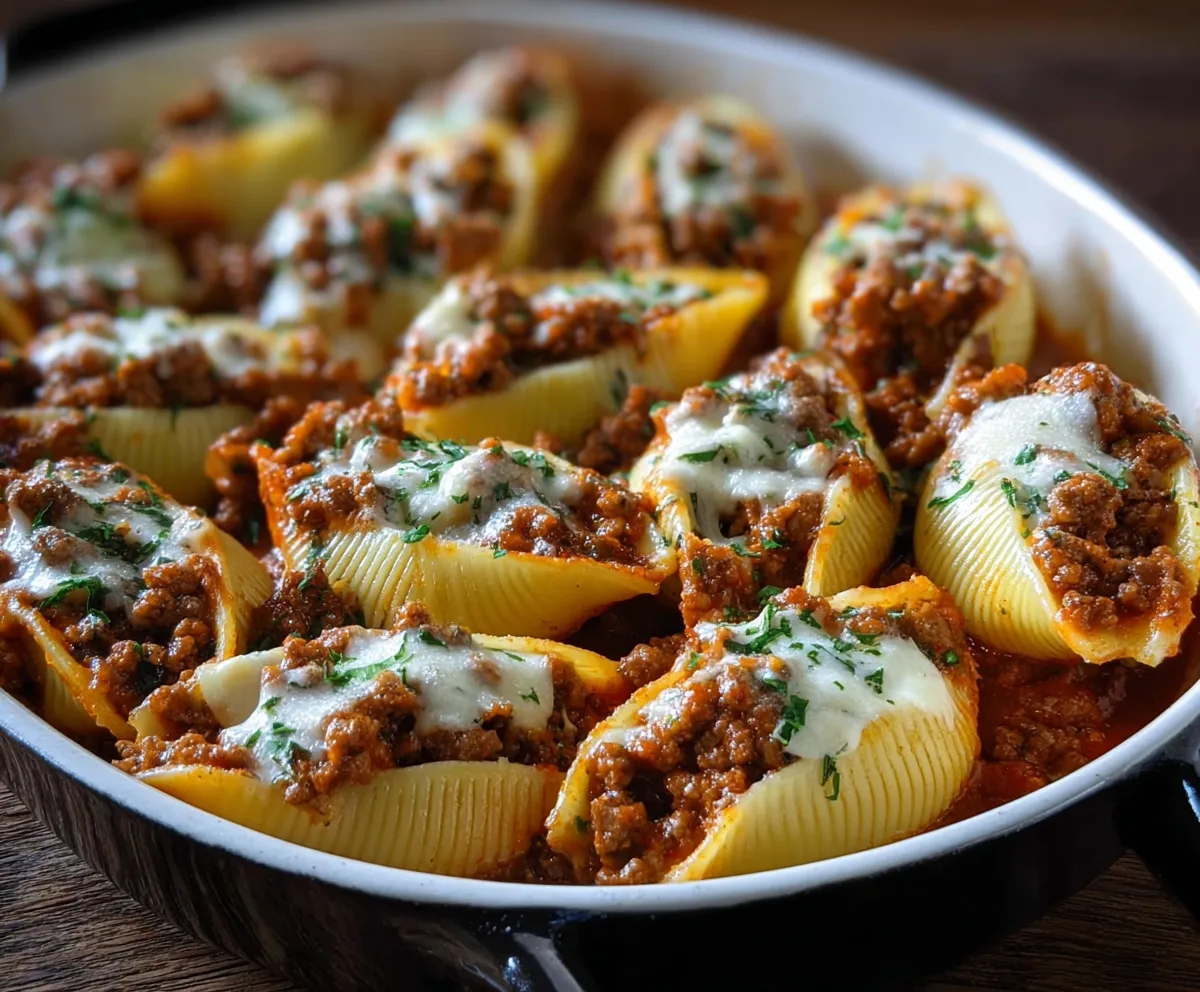 Easy Ground Beef Stuffed Shells