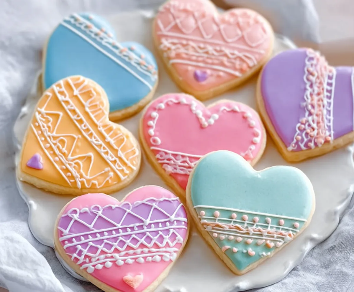 Heart Shaped Sugar Cookies with Royal Icing