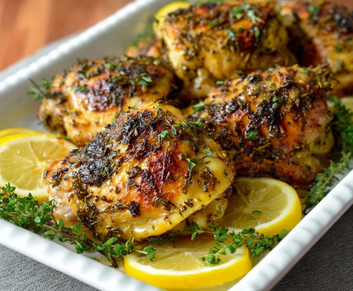 Easy Lemon Herb Roasted Chicken Thighs