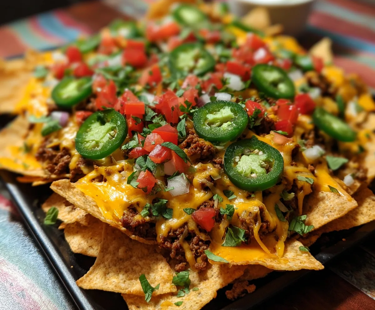 Loaded Nachos with Jalapeños & Cheese