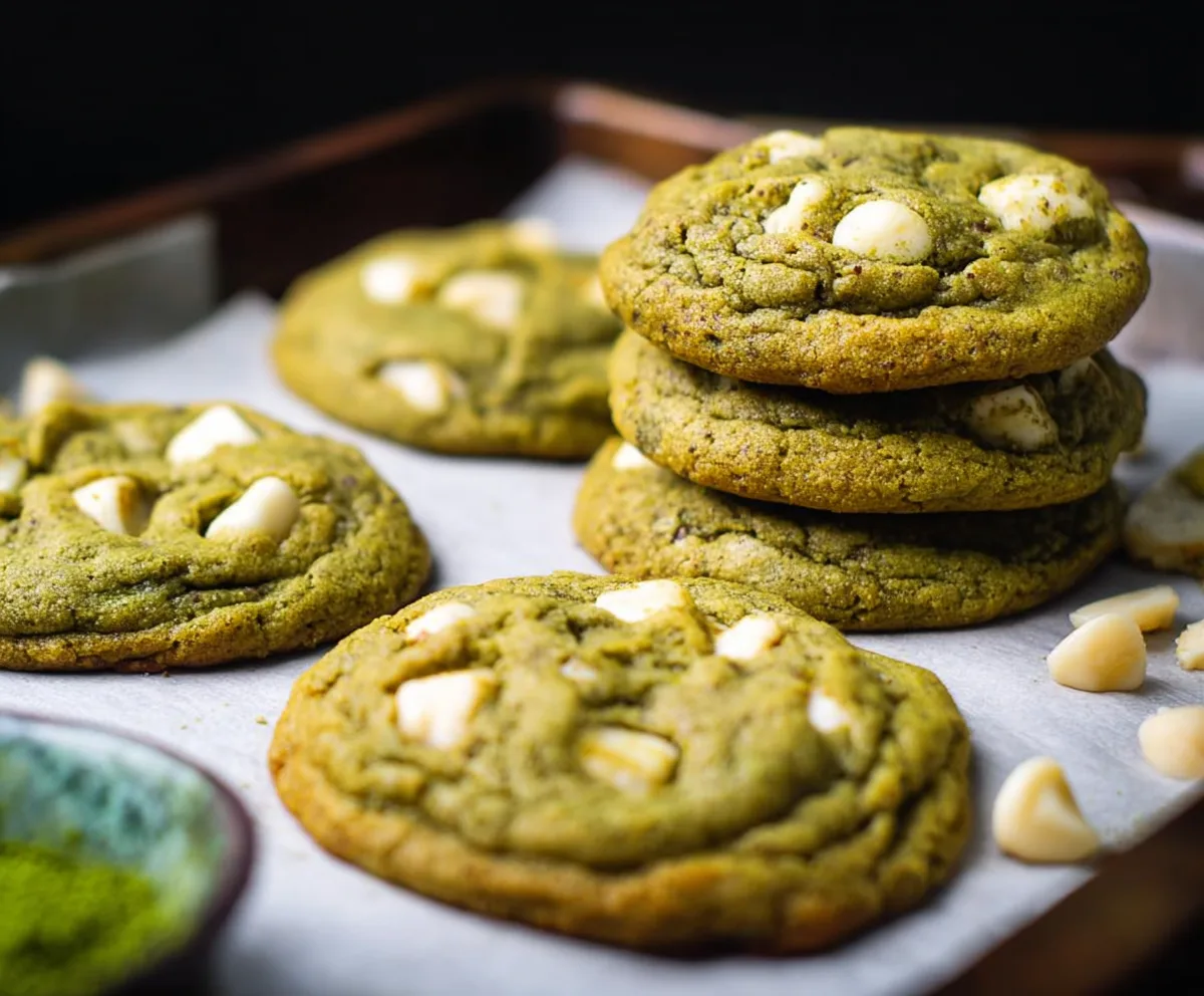 Easy Matcha White Chocolate Cookies