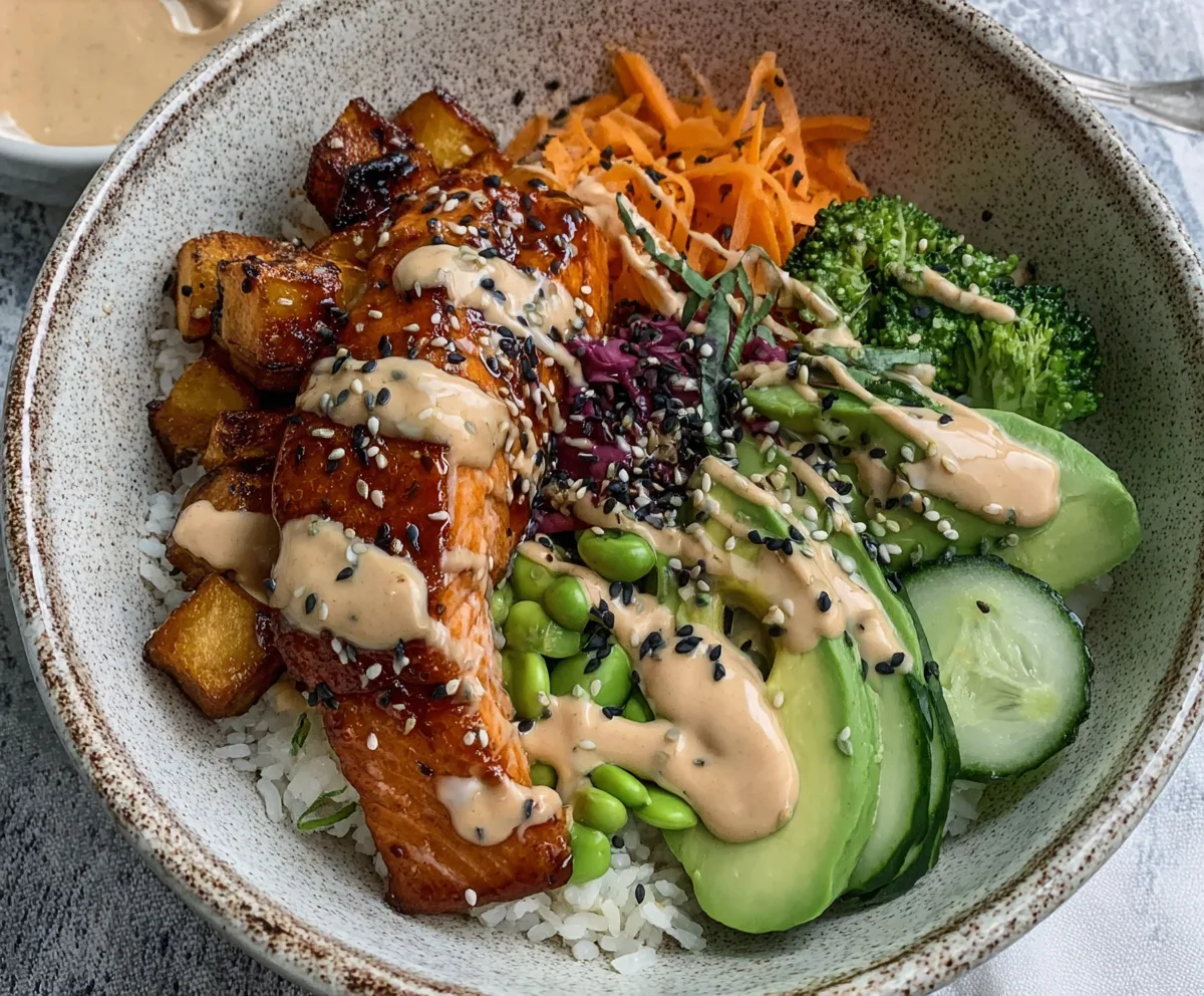Easy Miso Glazed Salmon Bowls