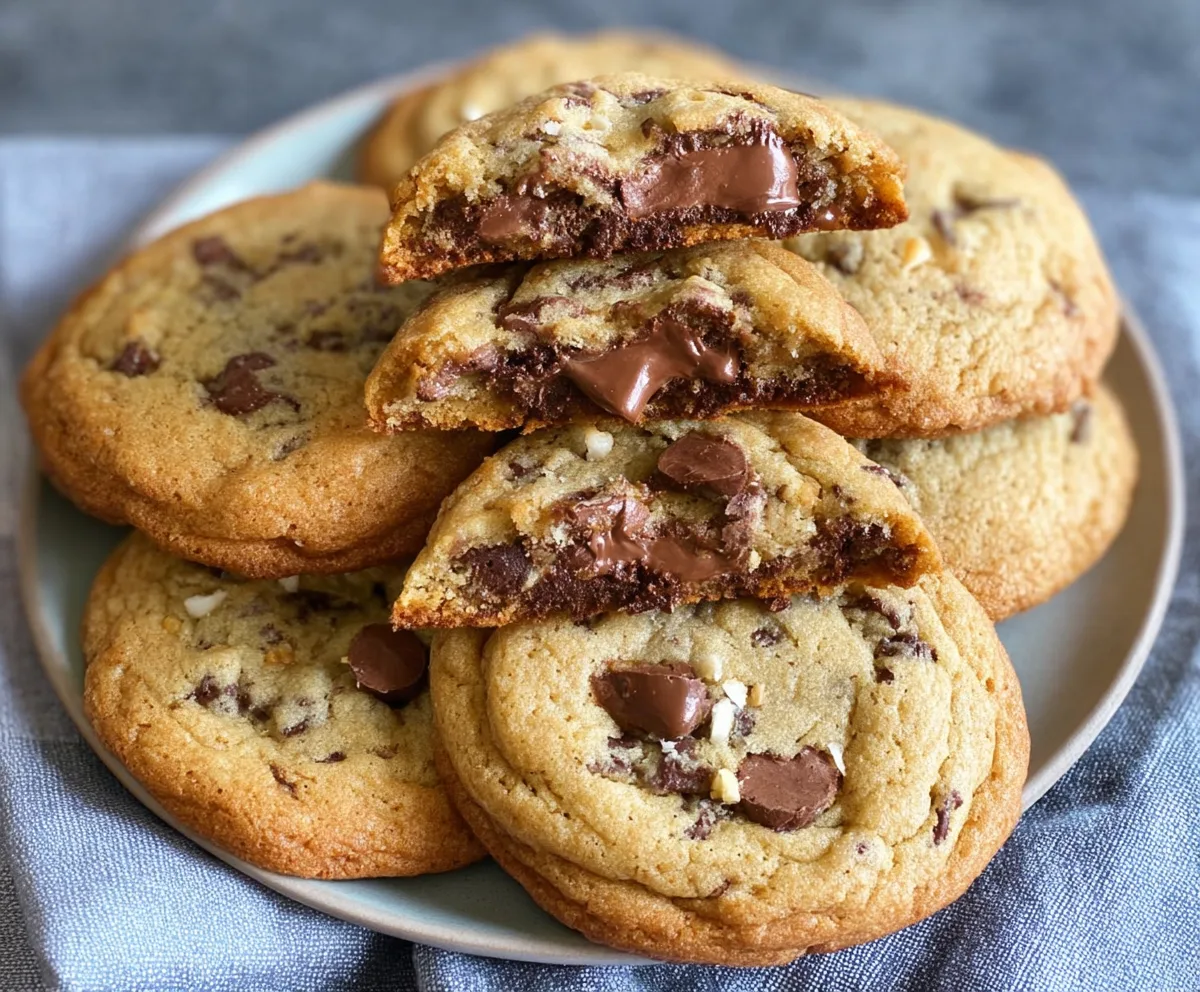 Nutella Stuffed Chocolate Chip Cookies