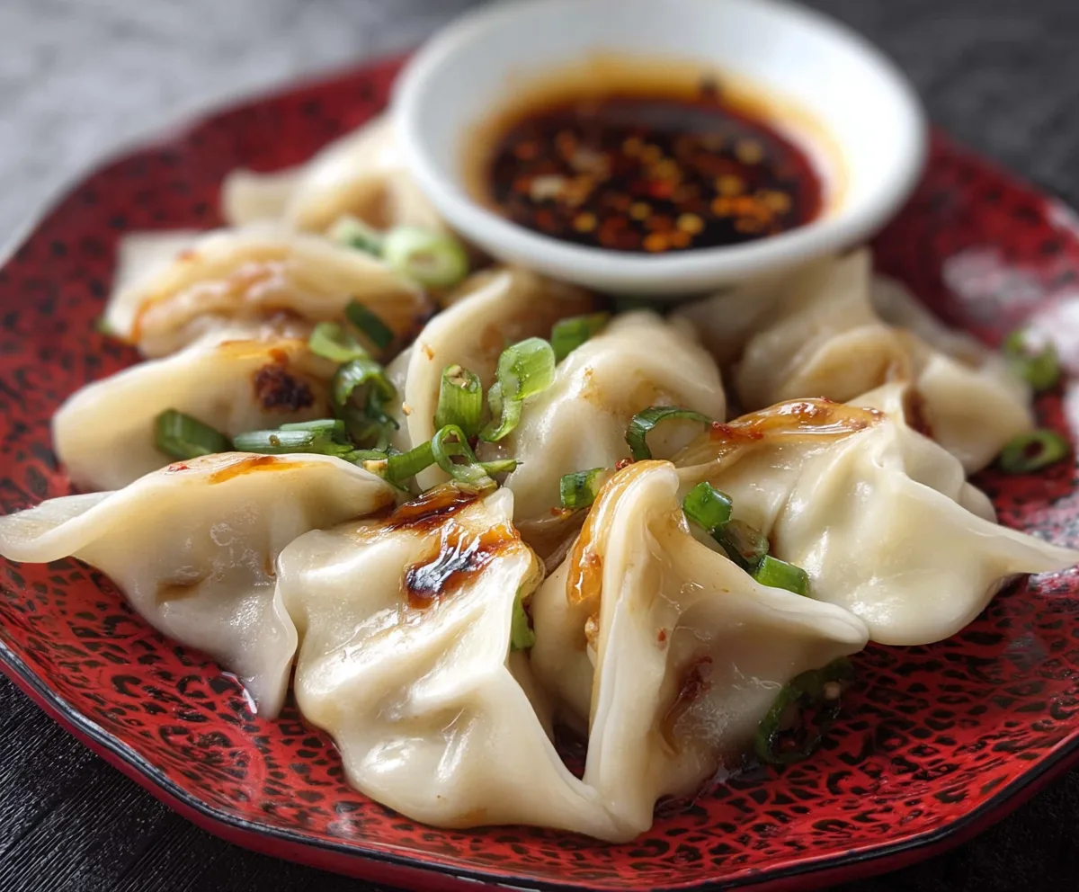 Easy Pork Dumplings with Spicy Chili Sauce