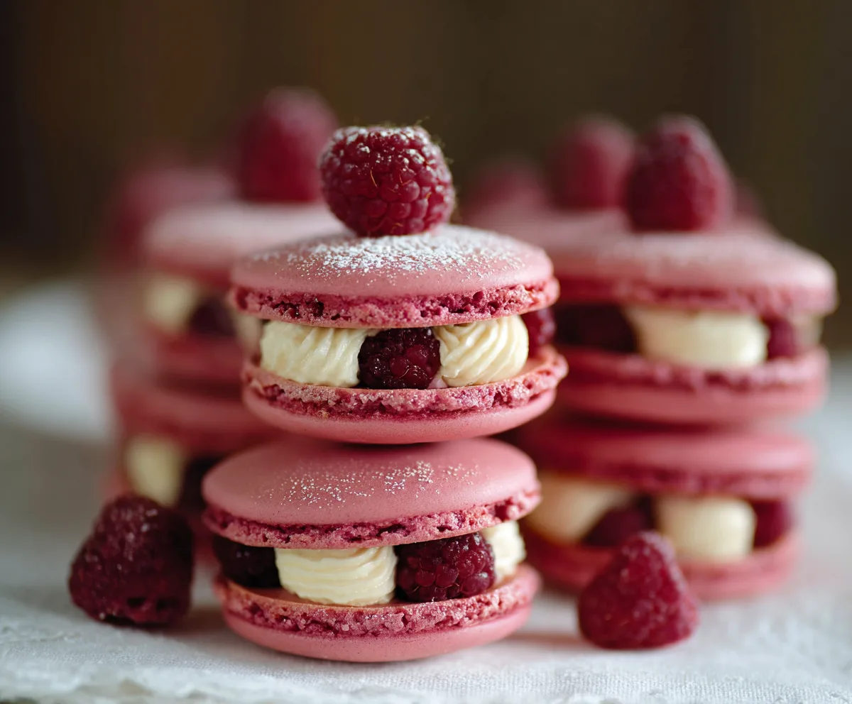 Easy Raspberry Macaron Sandwiches