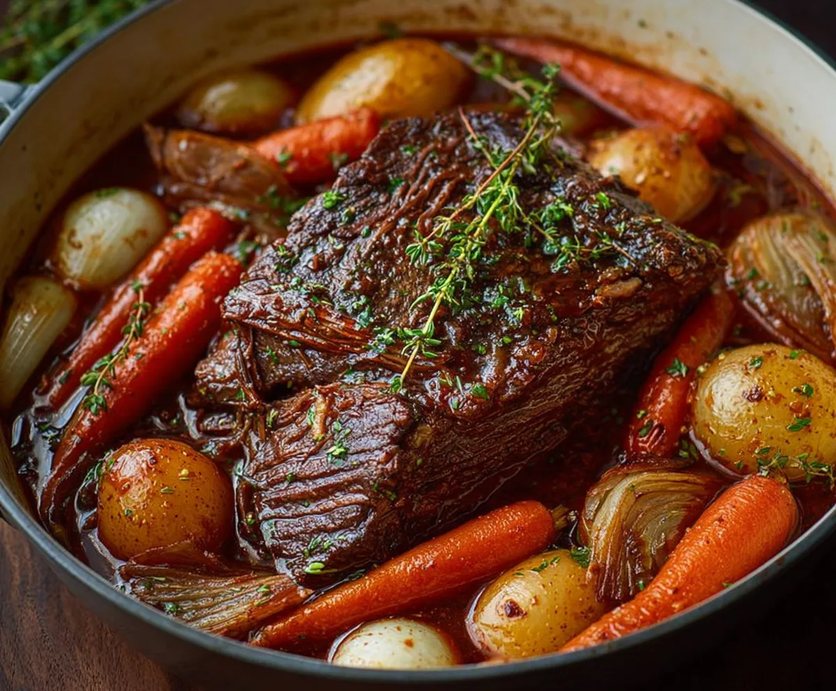 Easy Red Wine Pot Roast with Veggies