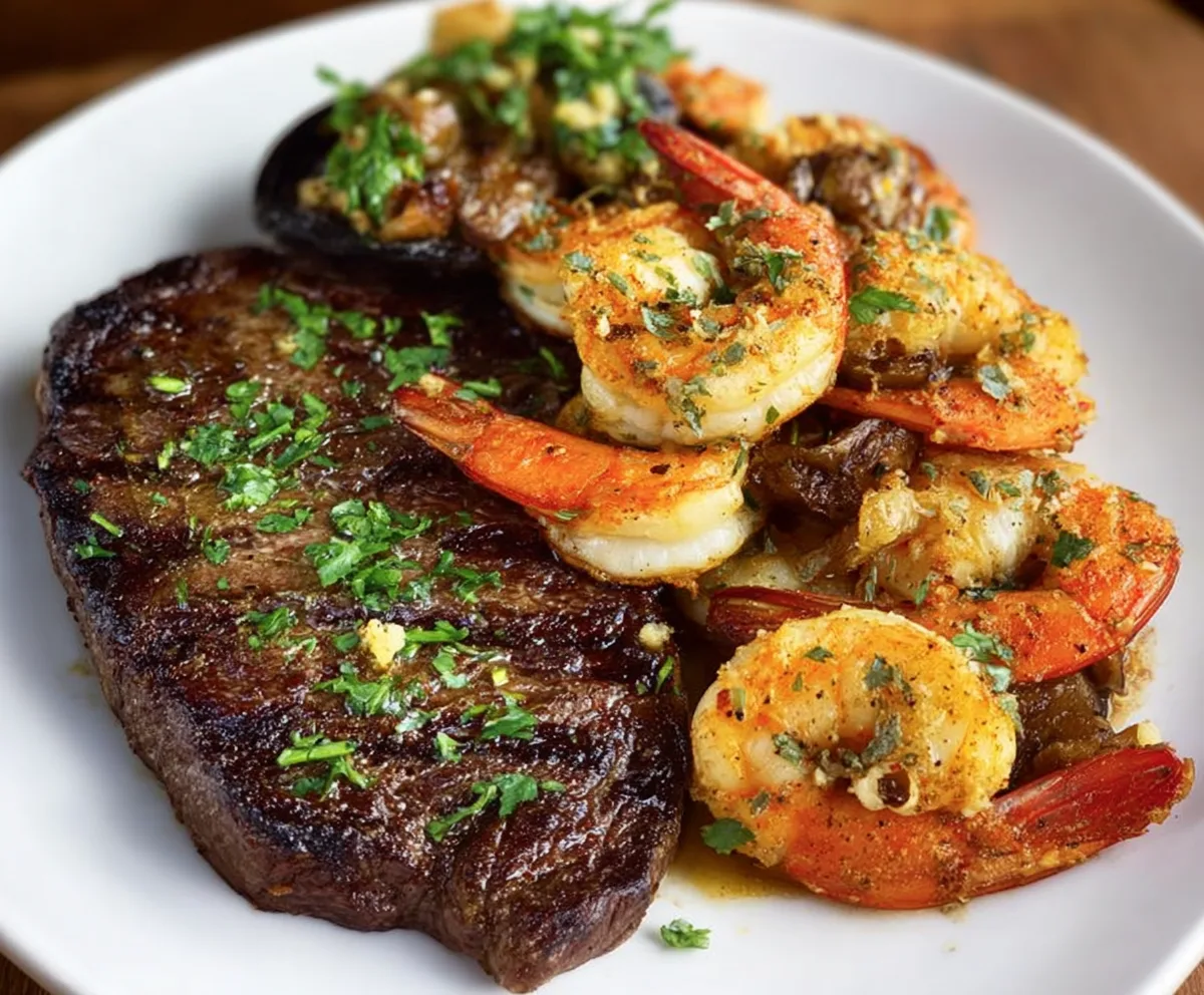 Easy Romantic Surf & Turf Steak & Shrimp