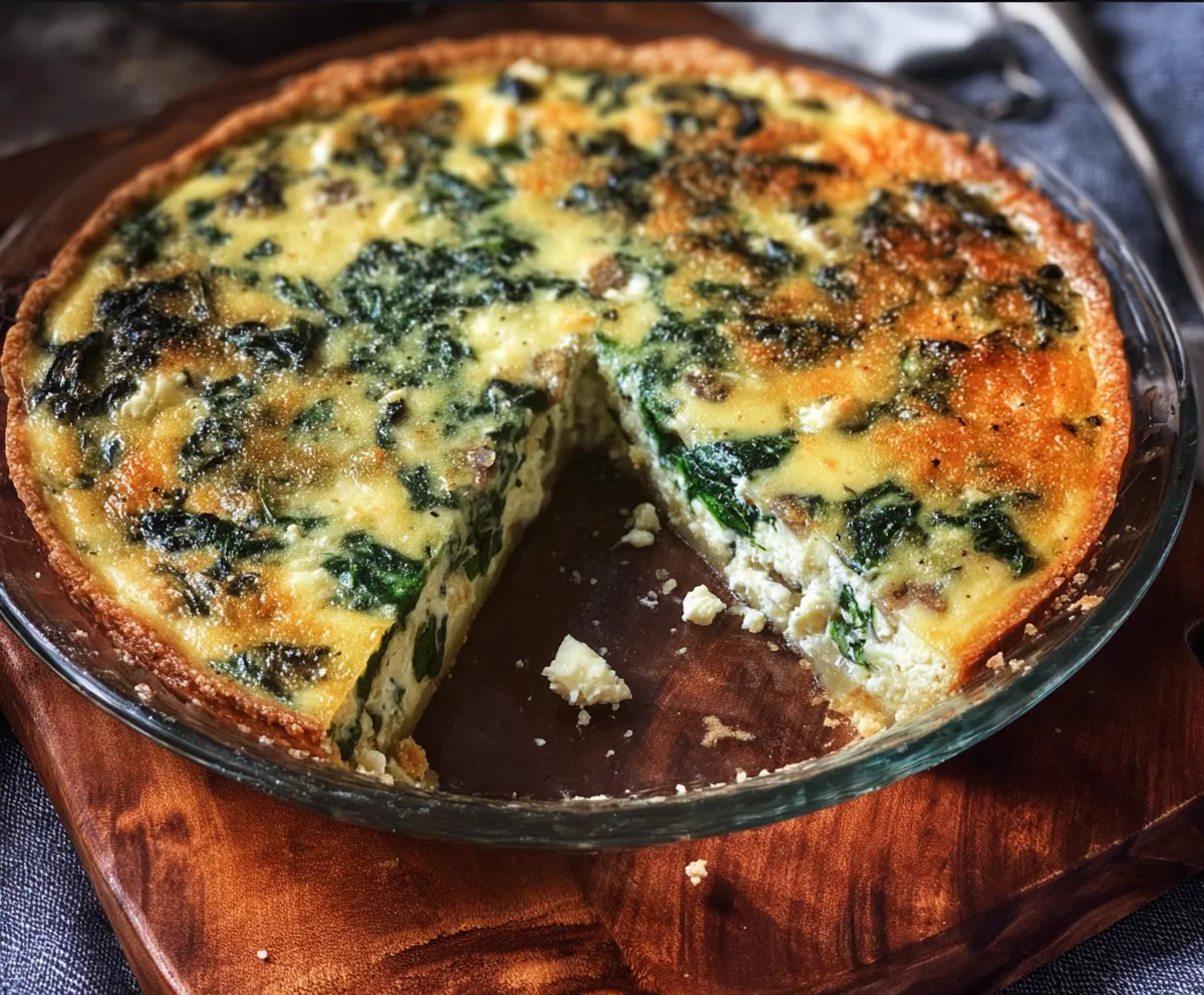 Easy Savory Spinach & Feta Quiche