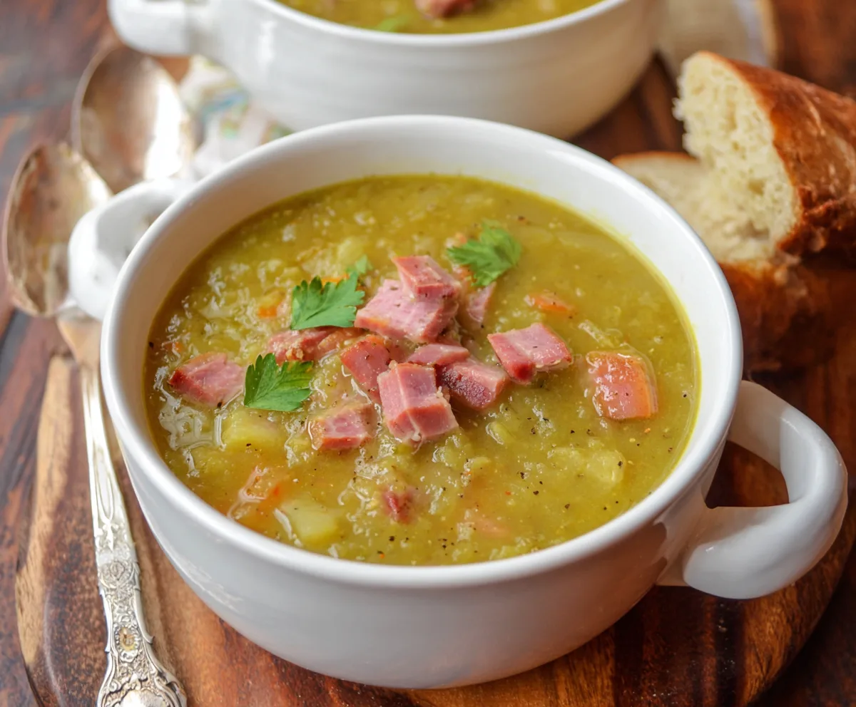 Easy Slow Cooker Split Pea Soup with Ham