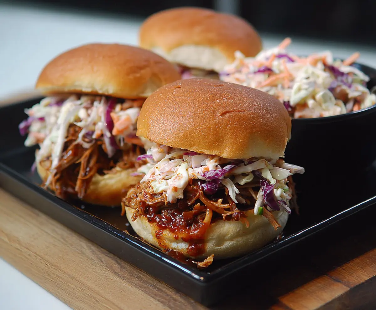 Easy BBQ Pulled Pork Sliders with Coleslaw