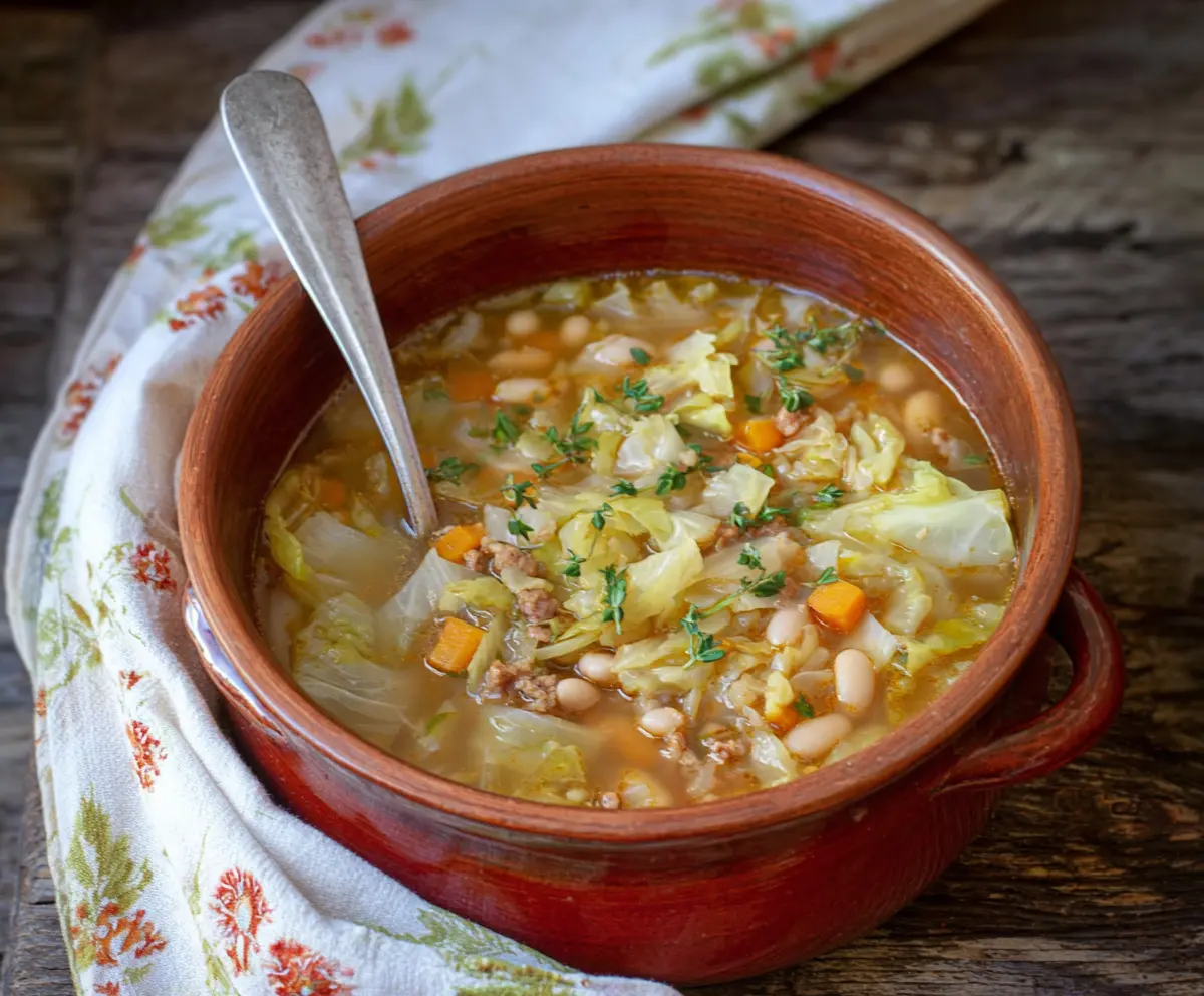 Easy Cabbage White Bean Soup