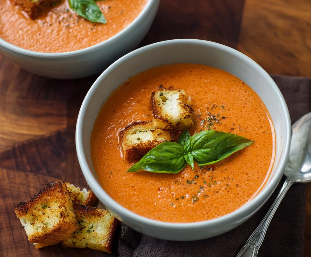 Easy Creamy Tomato Basil Soup