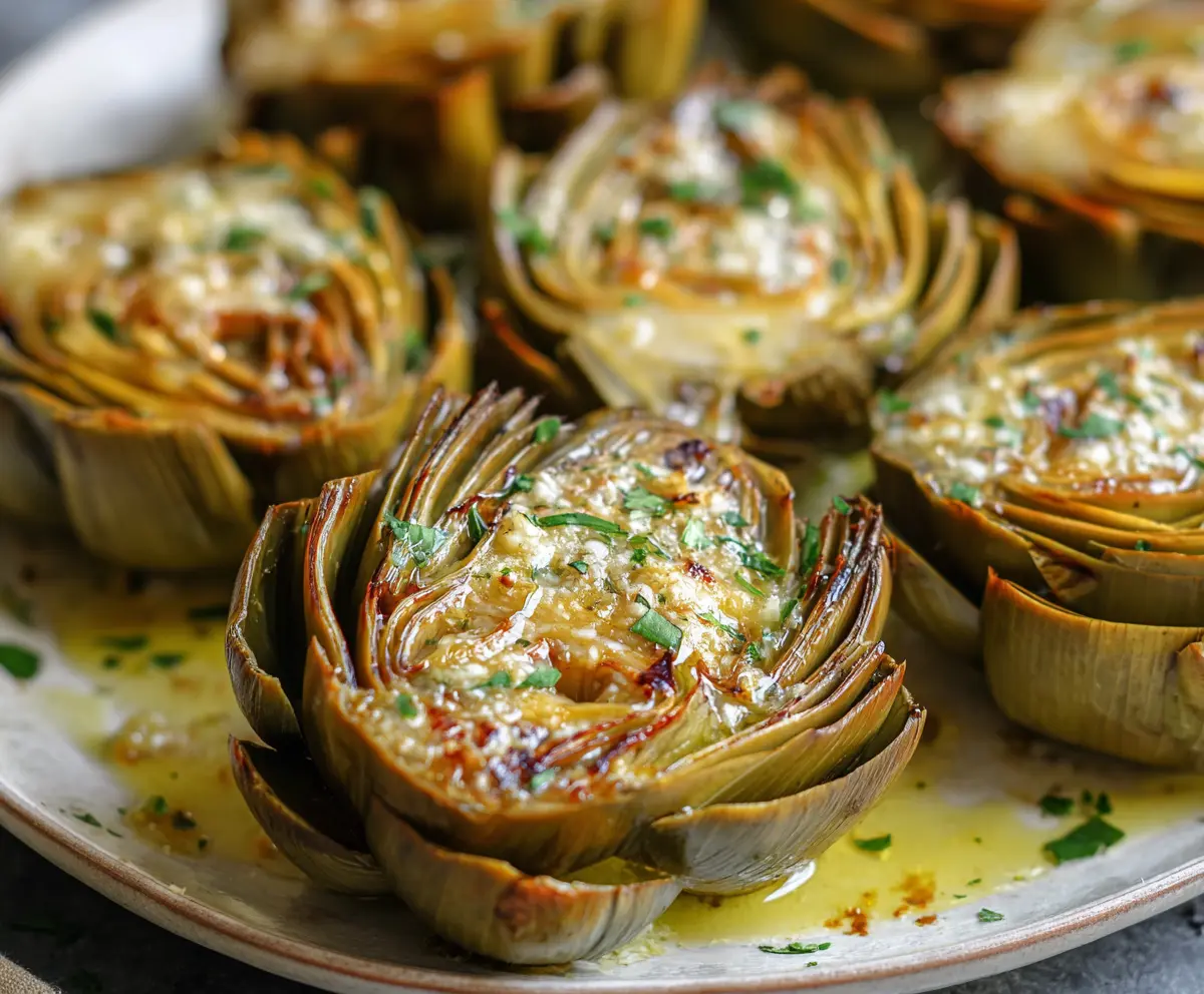 Garlic Butter Roasted Artichokes Recipe